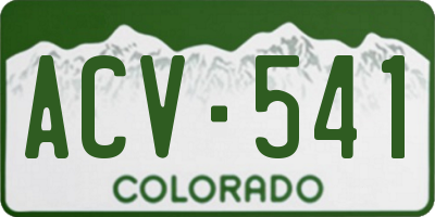 CO license plate ACV541