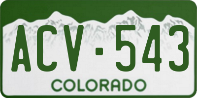 CO license plate ACV543
