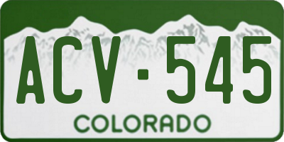 CO license plate ACV545