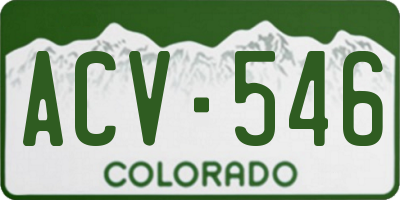 CO license plate ACV546