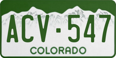 CO license plate ACV547