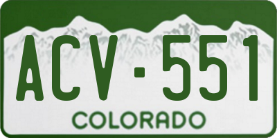 CO license plate ACV551