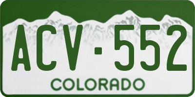 CO license plate ACV552