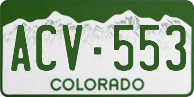 CO license plate ACV553