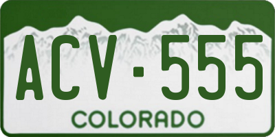 CO license plate ACV555