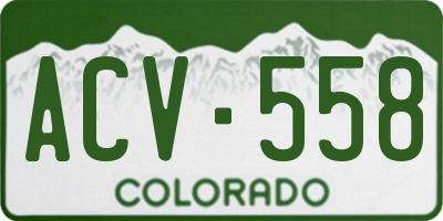 CO license plate ACV558