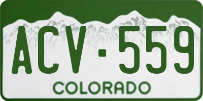 CO license plate ACV559