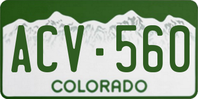 CO license plate ACV560