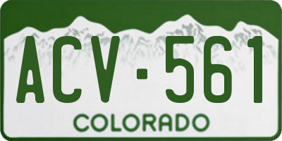 CO license plate ACV561