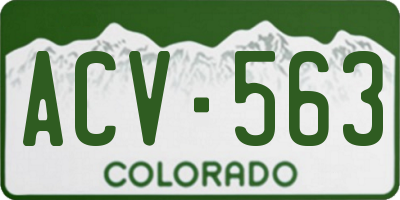 CO license plate ACV563