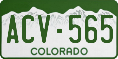 CO license plate ACV565
