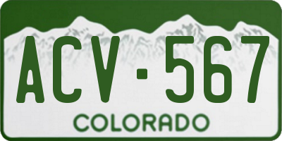 CO license plate ACV567