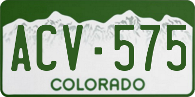 CO license plate ACV575