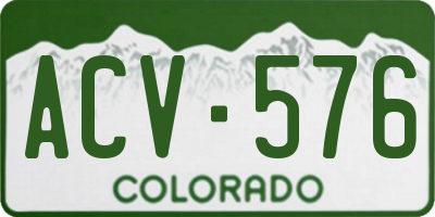 CO license plate ACV576