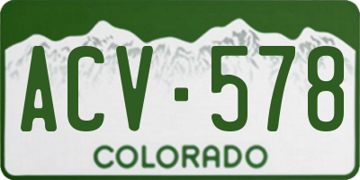 CO license plate ACV578