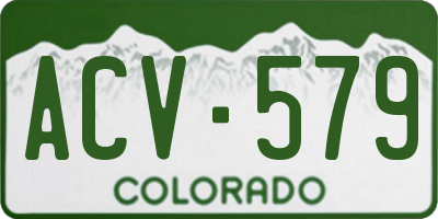 CO license plate ACV579