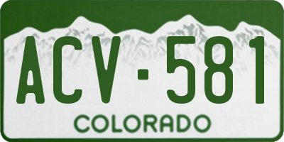 CO license plate ACV581