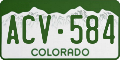 CO license plate ACV584