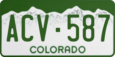 CO license plate ACV587