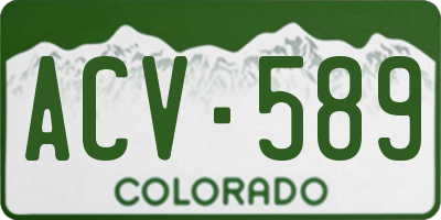 CO license plate ACV589