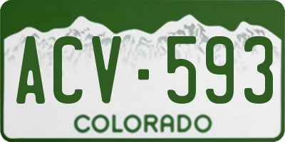CO license plate ACV593
