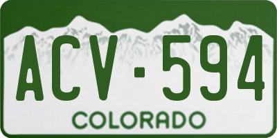 CO license plate ACV594