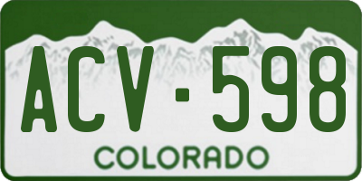 CO license plate ACV598