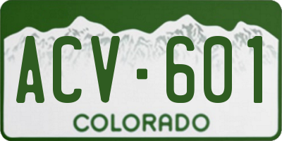 CO license plate ACV601