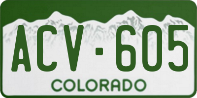 CO license plate ACV605