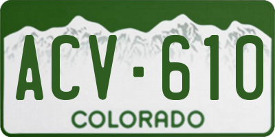CO license plate ACV610