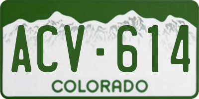 CO license plate ACV614