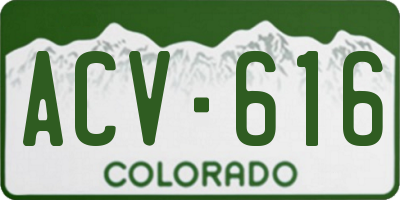 CO license plate ACV616