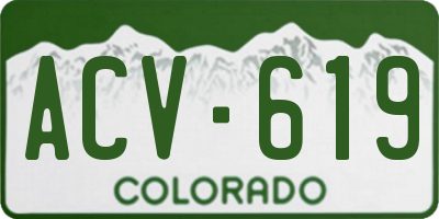 CO license plate ACV619