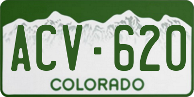 CO license plate ACV620