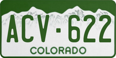 CO license plate ACV622