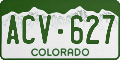 CO license plate ACV627