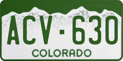 CO license plate ACV630