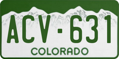 CO license plate ACV631