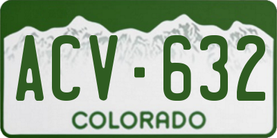 CO license plate ACV632