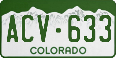 CO license plate ACV633