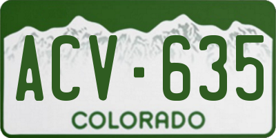 CO license plate ACV635