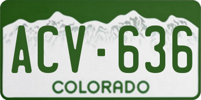 CO license plate ACV636