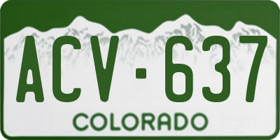 CO license plate ACV637