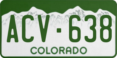 CO license plate ACV638