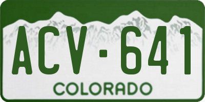 CO license plate ACV641