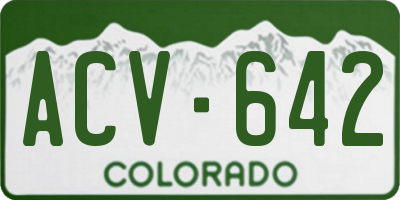 CO license plate ACV642