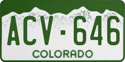 CO license plate ACV646
