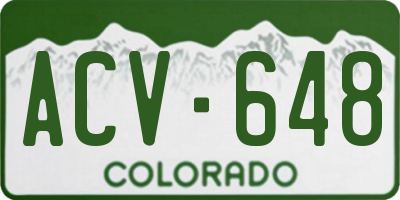 CO license plate ACV648