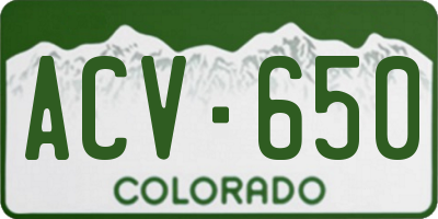CO license plate ACV650
