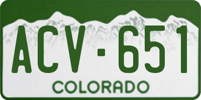 CO license plate ACV651